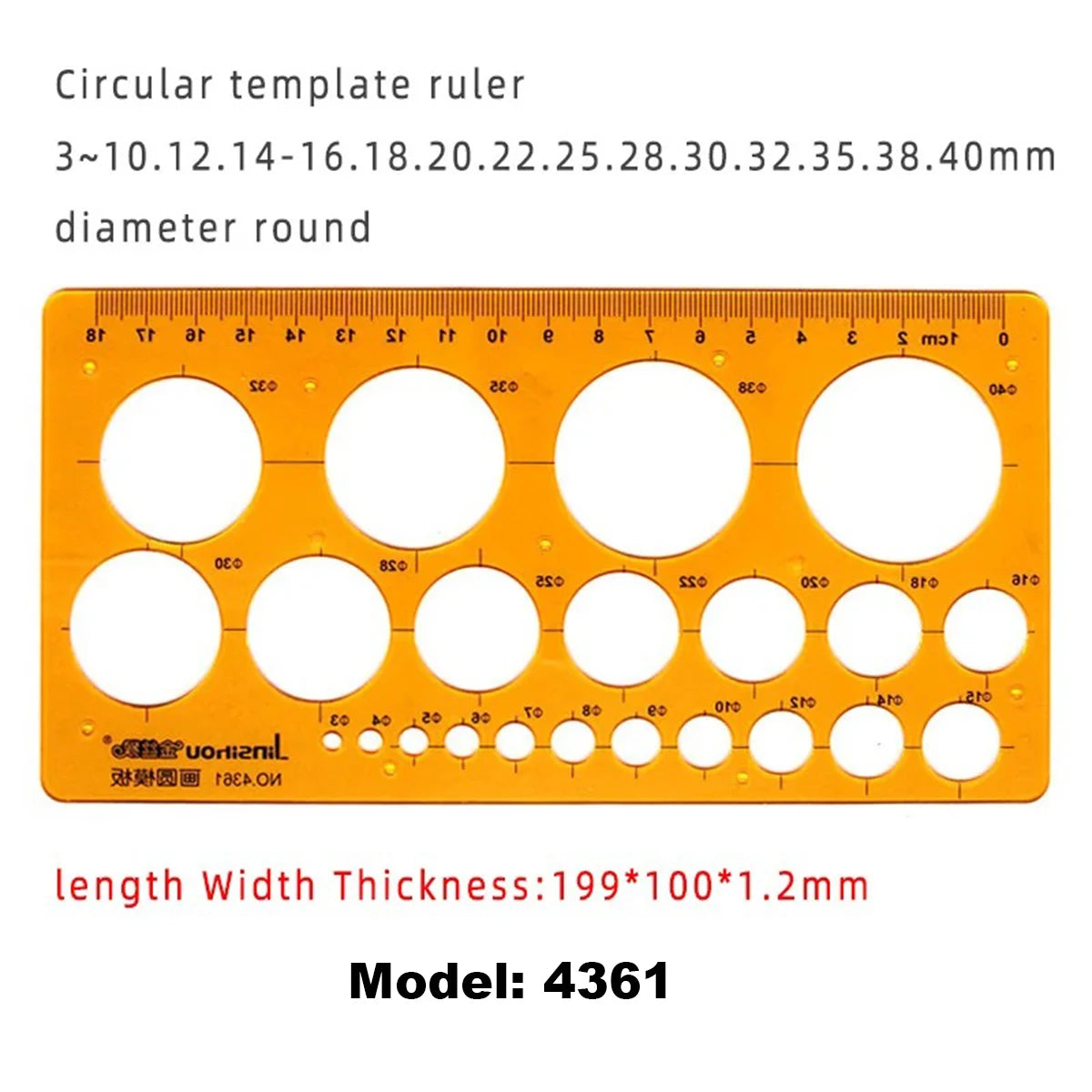 Architectural Drafting Template Set — Round and Oval Shape Rulers