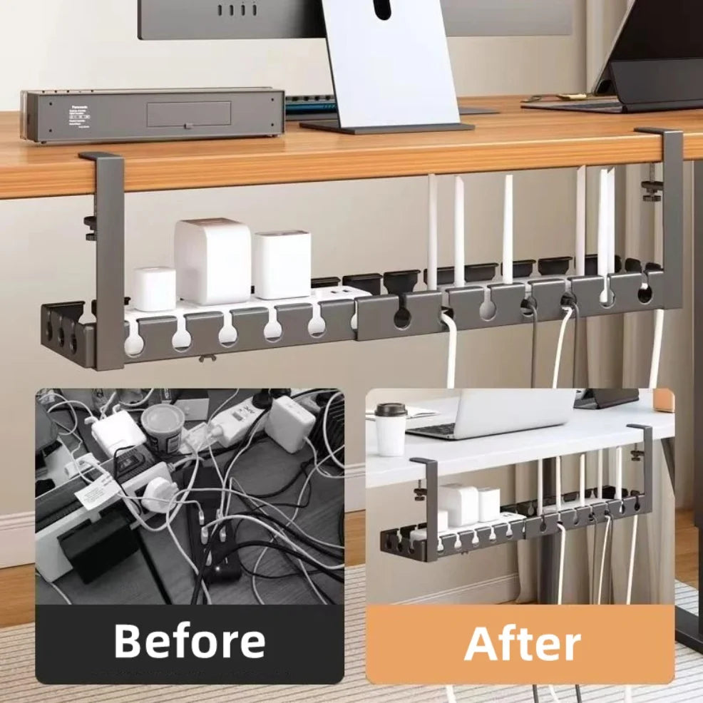 Under Desk Cable Management Tray — Wire Organizer for Office and Home