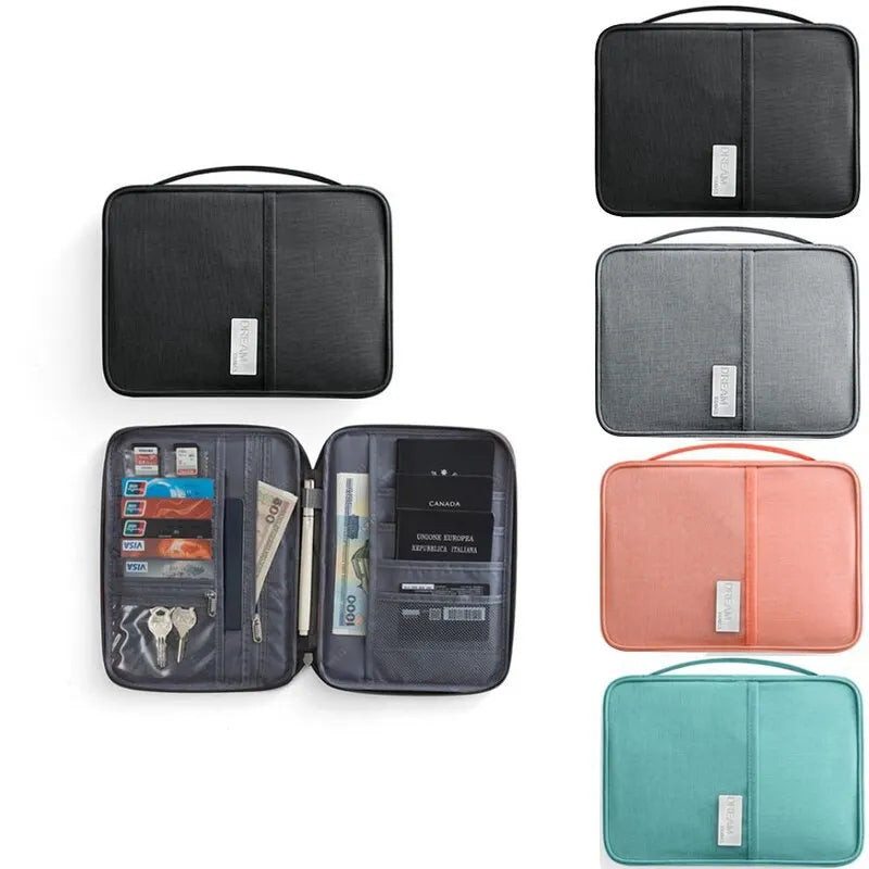 Waterproof Travel Document Organizer — Family Passport Holder & Card Case