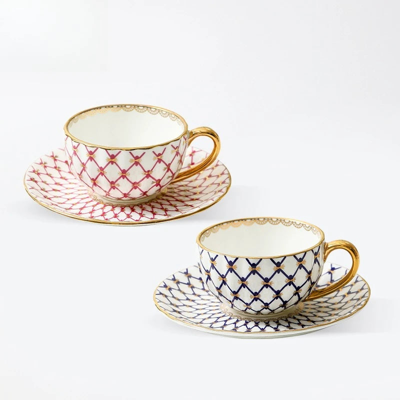 PDQ Nordic Style Bone China Coffee Cup — Elegant Gold Handle Ceramic Tea Cup