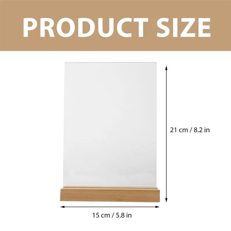 Acrylic Sign Holder — Clear Vertical Display Stand for Menus and Photos