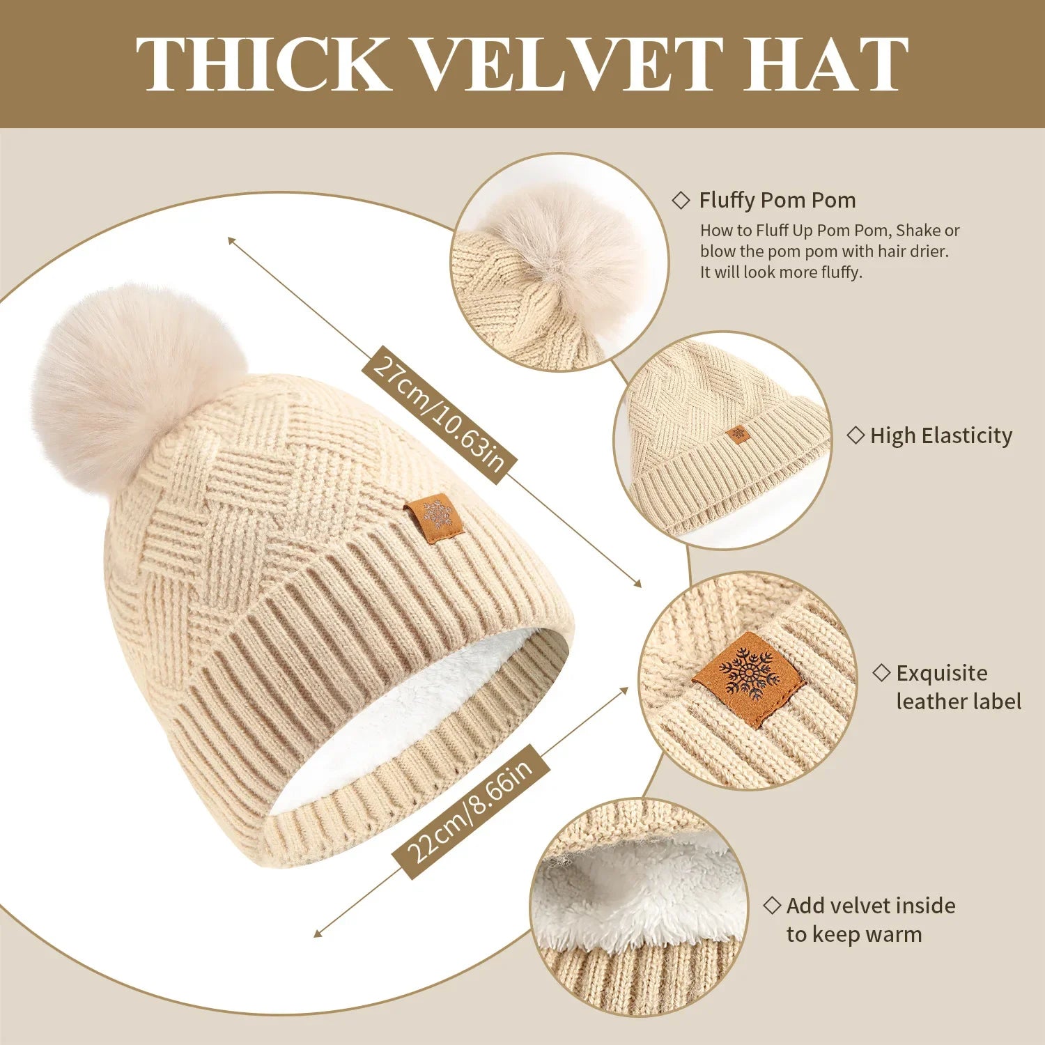 Winter Thermal Accessory Set — Knit Beanie, Scarf & Touchscreen Gloves