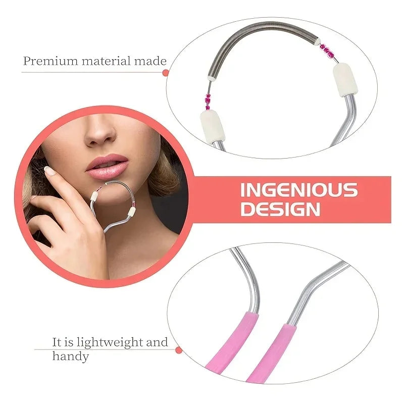 Facial Spring Roller Epilator — Portable Hair Removal Tool for Face and Chin