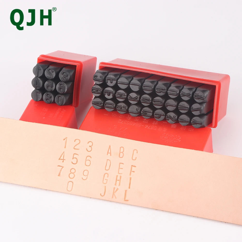 QJH 36pcs Steel Letter and Number Stamp Set — Precision Metal & Leather Punch
