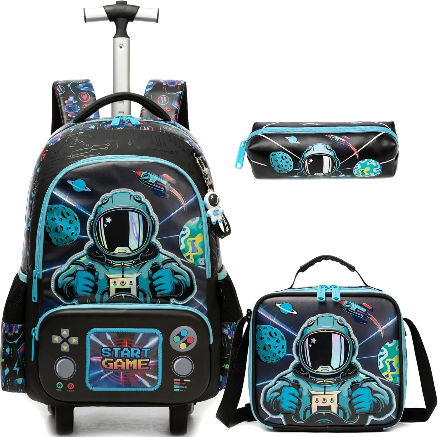 Rolling Backpack for Girls — Cute Animal Print School Bag with Wheels