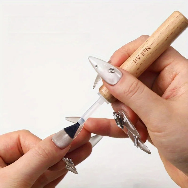 Professional Nail Art Brush Set — Multi-Functional Tools with Wooden Grip