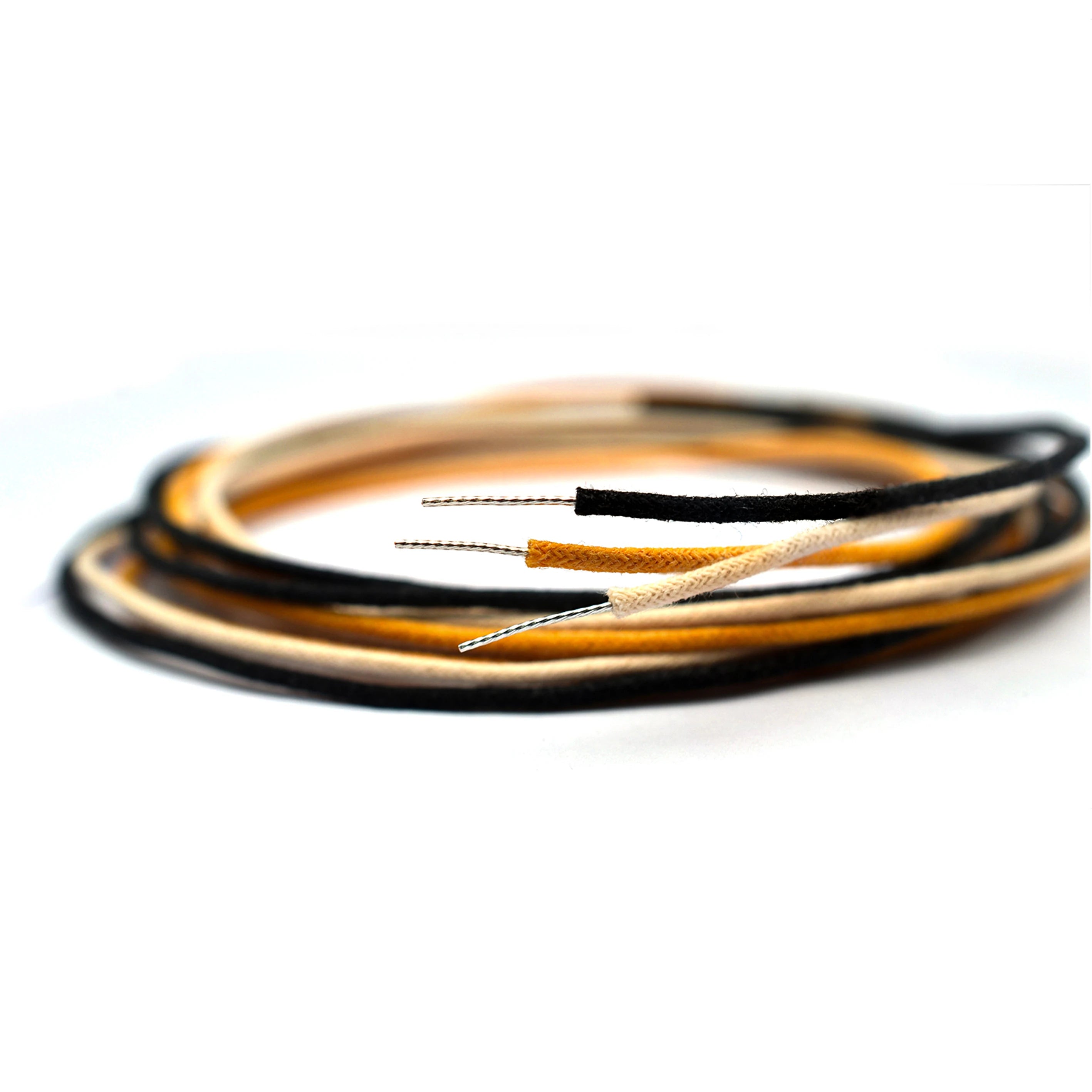 SAPHUE Vintage Cloth-Covered Guitar Wire — Waxed Pushback Cable, 4.5 Meters