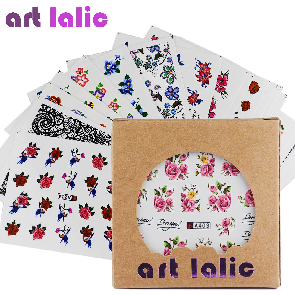 Art lalic Nail Art Decals — 50 Sheets of Mixed Water Transfer Stickers