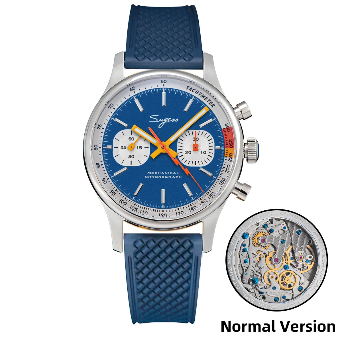 SUGESS Pilot Chronograph Watch — Mechanical Seagull Movement & Sapphire Crystal