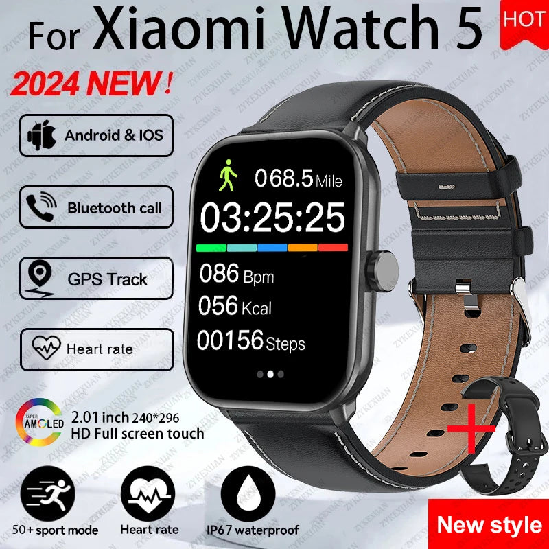 BOXUXING Smart Watch 5 — HD AMOLED Display & Bluetooth Calling