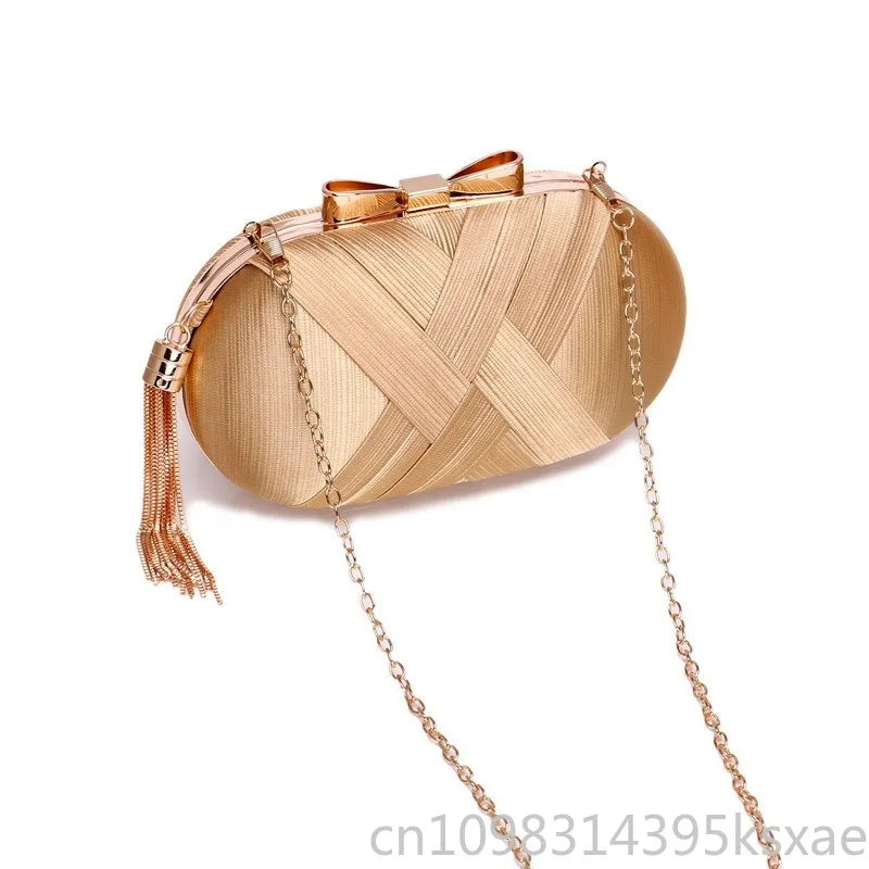 miflame Elegant Tassel Clutch Bag — Sparkling Evening Handbag for Weddings