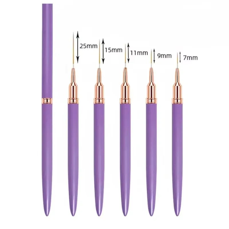 5-Piece Nail Art Liner Brush Set — Professional Detail Painting Kit