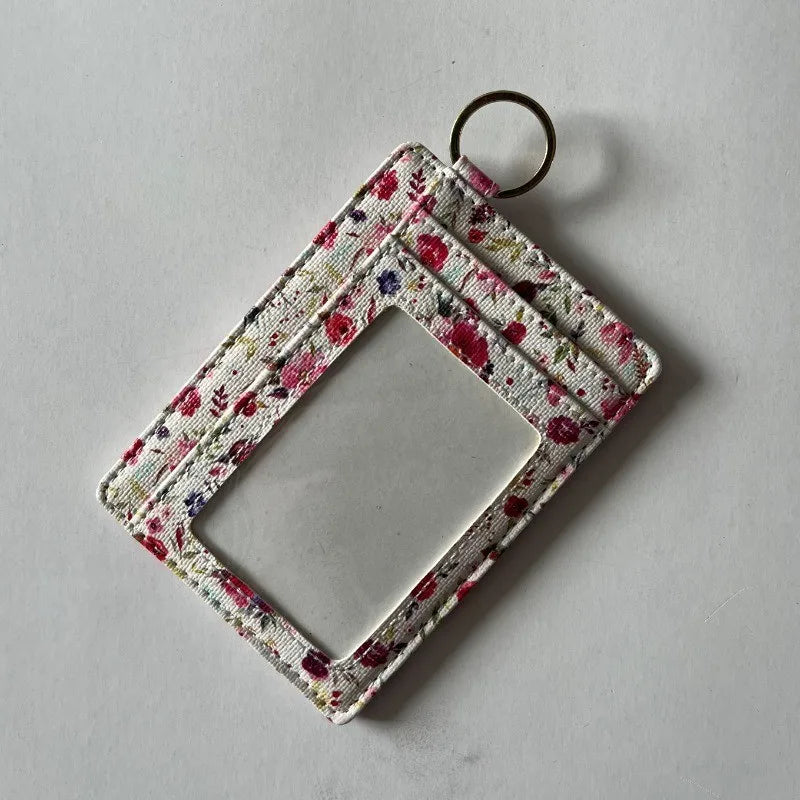 Slim Floral Card Holder — Compact Front Pocket Wallet for Women