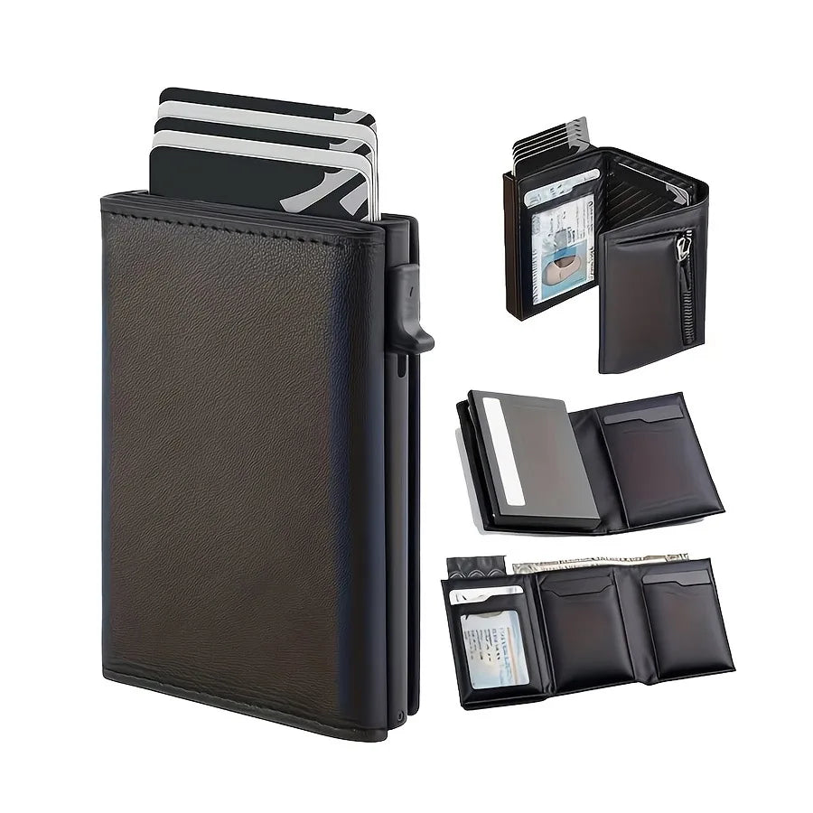Men's Carbon Fiber Wallet — RFID Blocking Pop-Up Card Holder