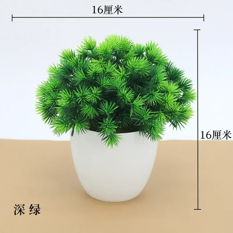 merylover Artificial Bonsai Tree — Potted Green Plant Decor for Home and Office