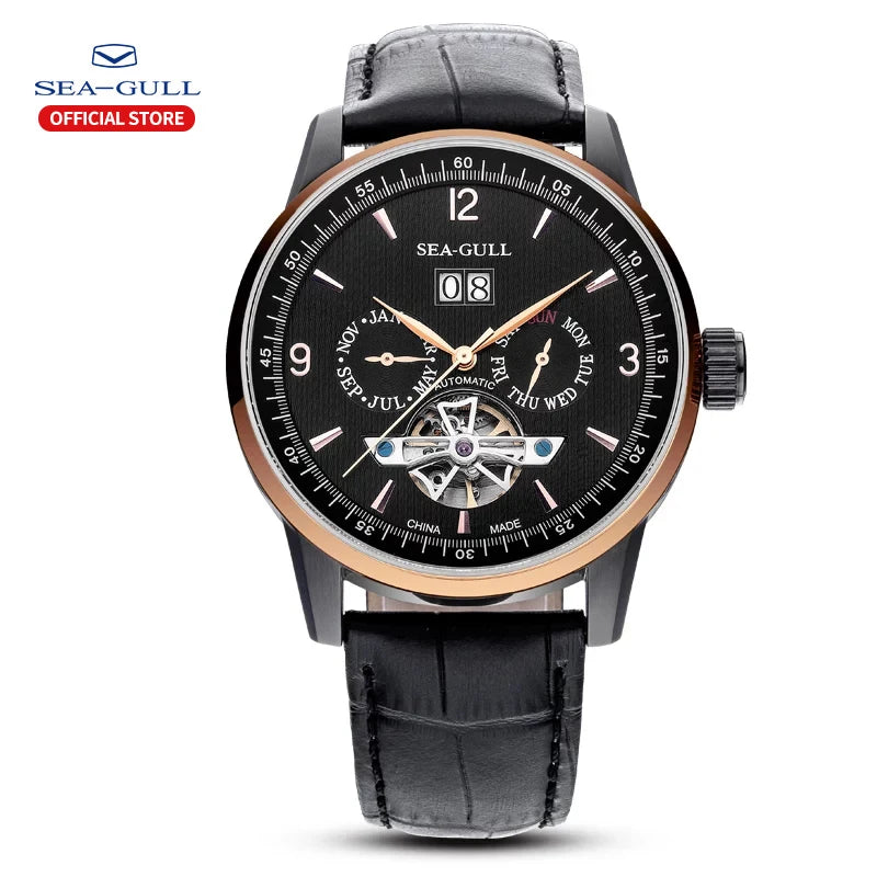 Sea-Gull Men's Automatic Mechanical Watch — Business Casual Hollow Flywheel