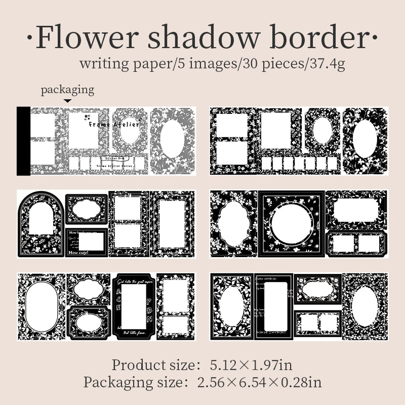 Vintage Border Frame Sticker Kit — 30 Pcs Large Scrapbooking Supplies