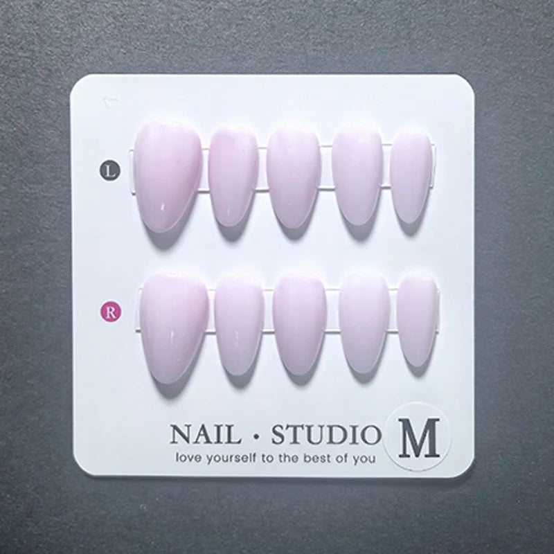Lunamarine Almond Press On Nails — Bright Summer Color Handmade Set