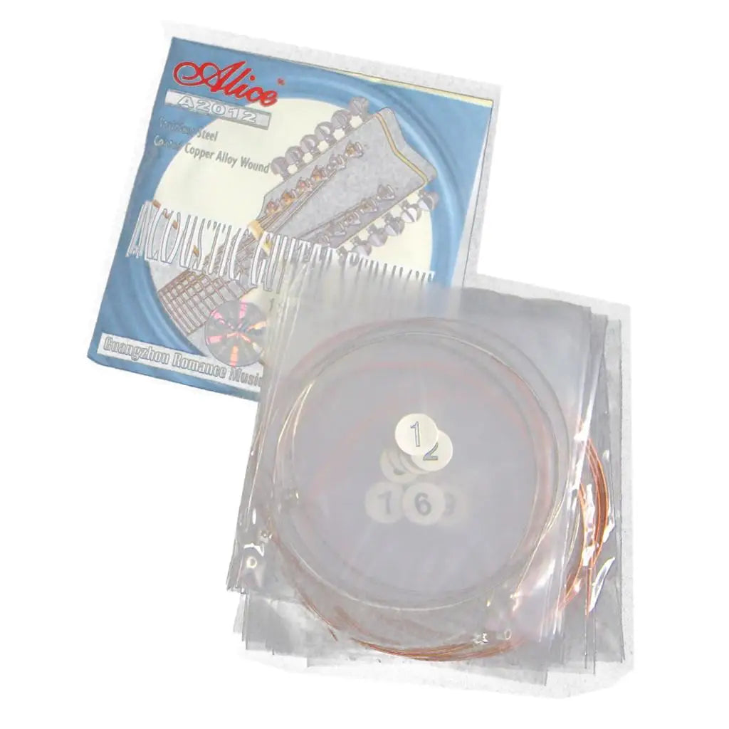 Acoustic Guitar String Set — Stainless Steel Replacement Strings for Folk Guitars
