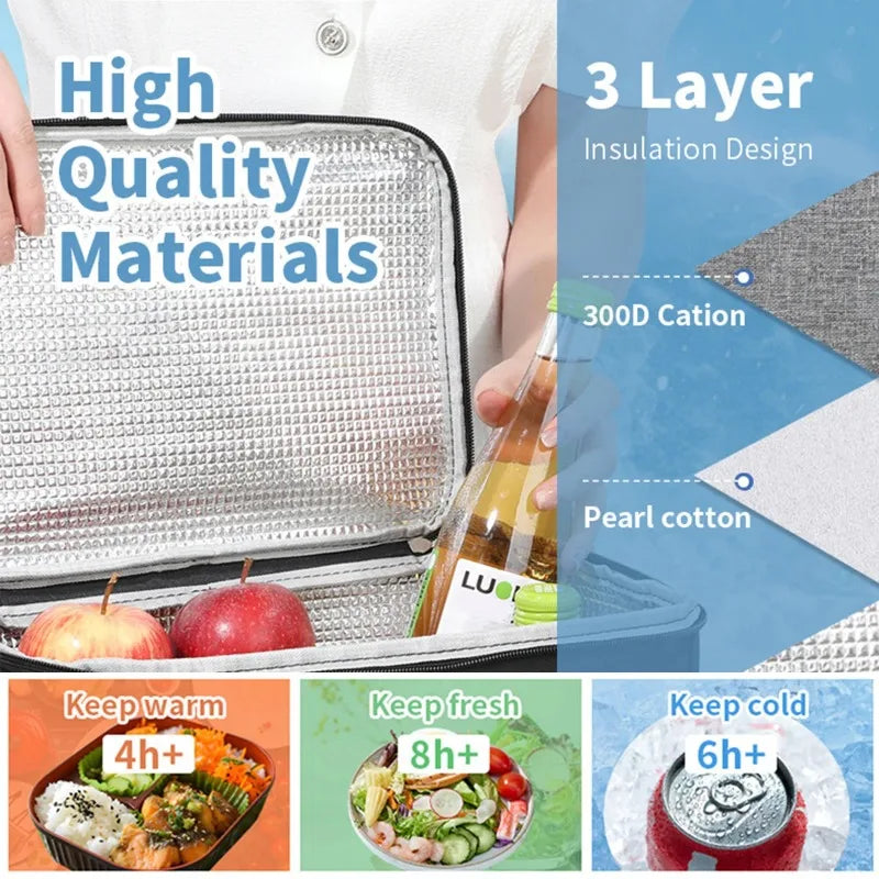Insulated Lunch Bag — Waterproof Thermal Food Container with Shoulder Strap