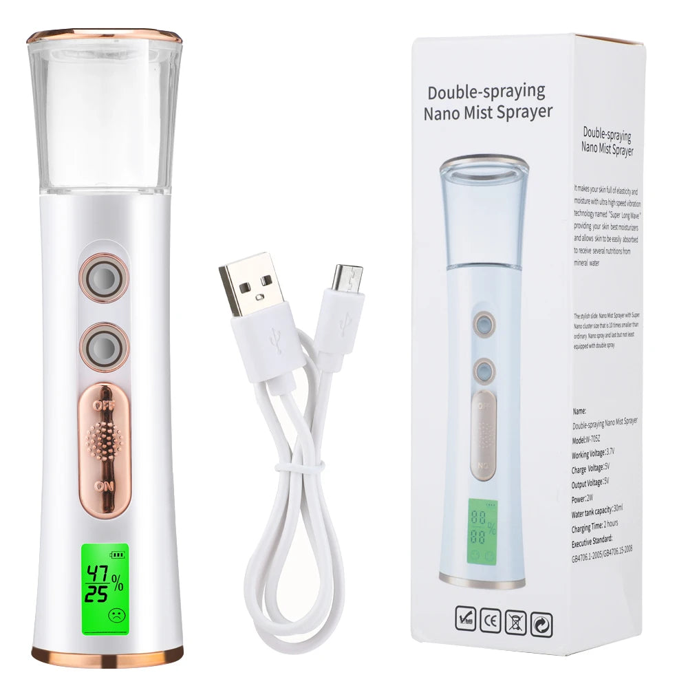 agdoad Portable Nano Facial Sprayer — USB Rechargeable Handheld Hydrating Steamer