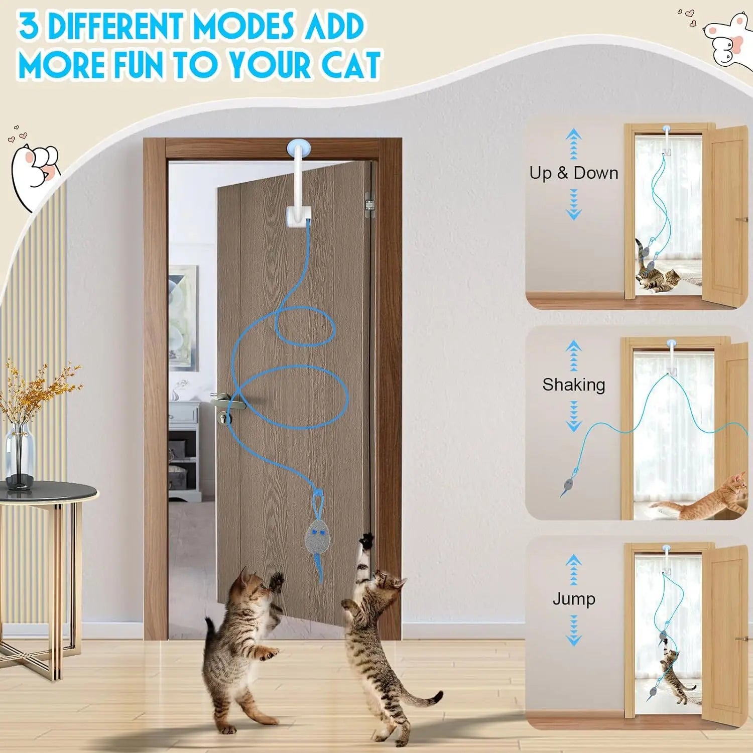 Hanging Cat Teaser Toy — Elastic Swing Disc for Interactive Play