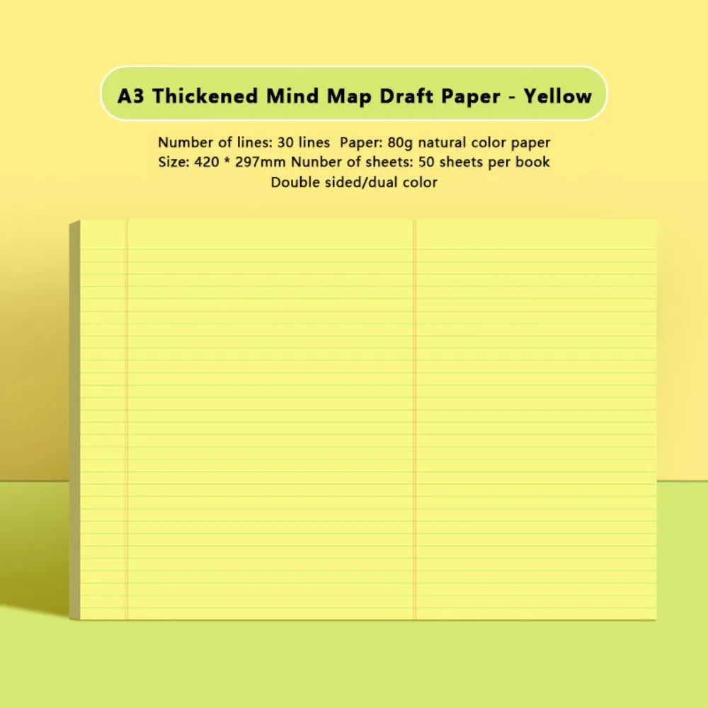 A3 Large Format Notepad — Thickened Paper for Mind Mapping & Planning