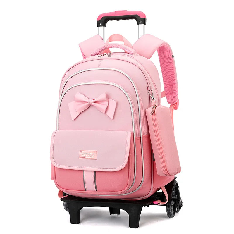 Kids Rolling Backpack Set — 3-Piece Trolley School Bag with Shoulder Bag