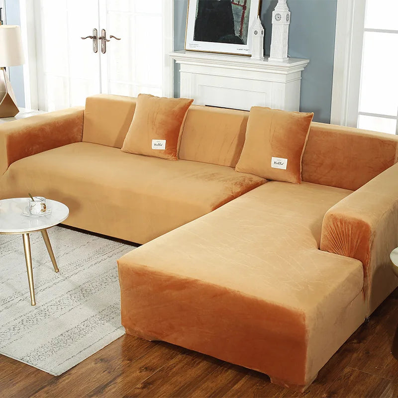 Velvet Stretch Sofa Cover — Protective Slipcover for 1-4 Seater Couches