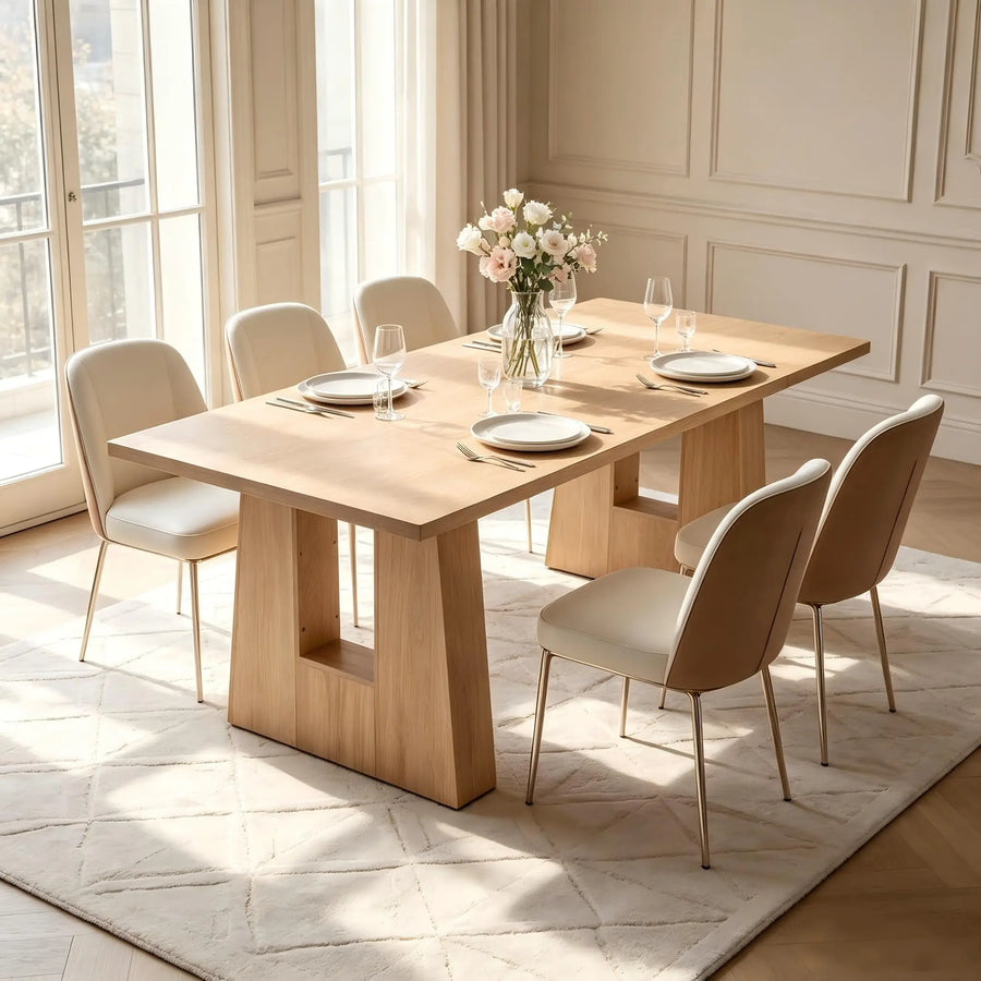 HiMISS Modern Dining Table — Mid Century Rectangular Kitchen Table