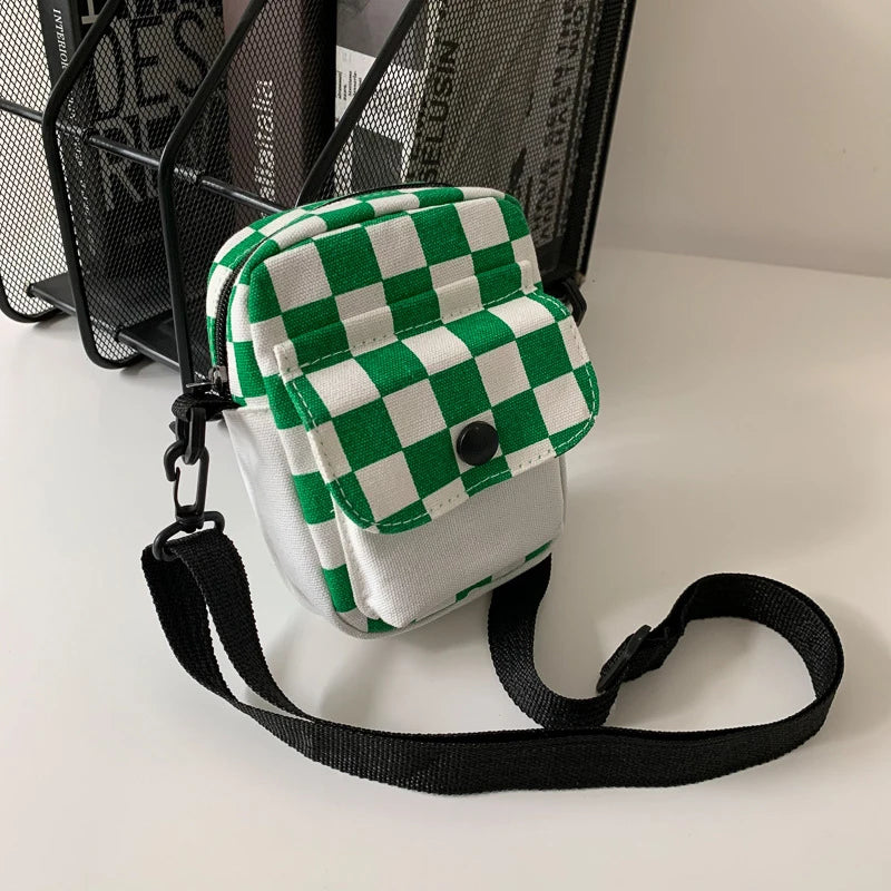 JETTING Men's Sports Messenger Bag — Compact Checkered Travel Shoulder Bag