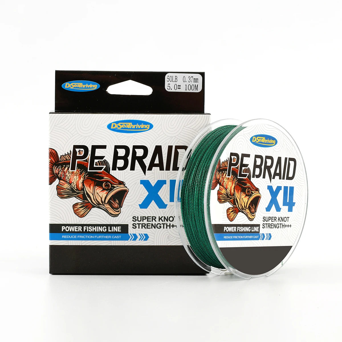 DiSeaThriving 4-Strand Braided Fishing Line — High Visibility & Abrasion Resistant