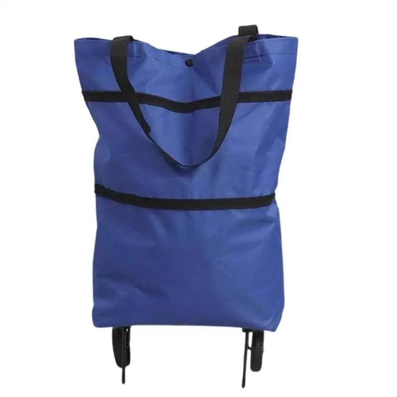 Foldable Wheeled Shopping Cart — Reusable Market Bag with Rolling Support