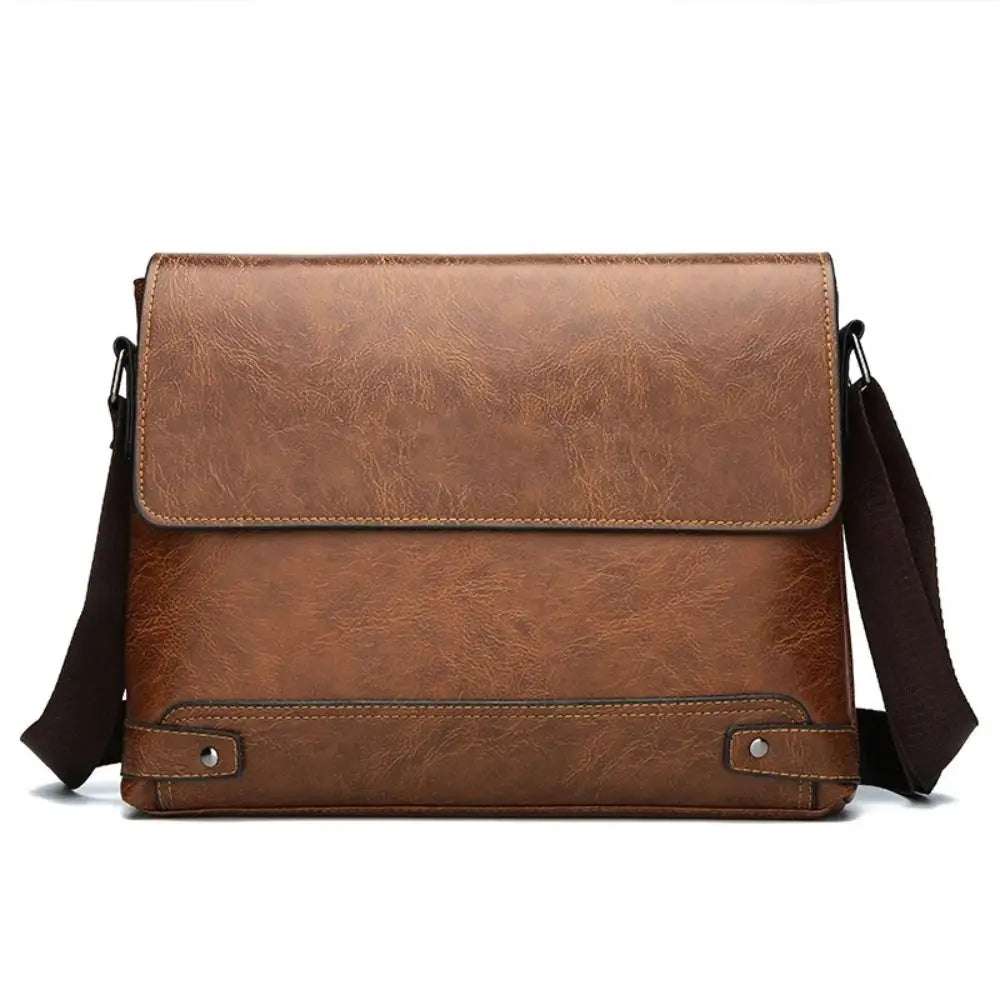 Men's PU Leather Business Briefcase — Professional Laptop Messenger Bag