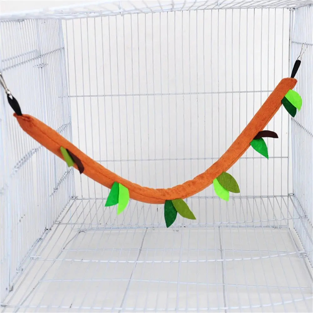 Small Animal Hanging Hammock Set — Soft Plush Cage Bed & Tunnel