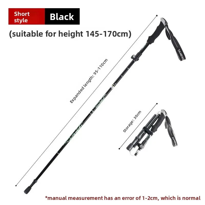 Aluminum Alloy Folding Hiking Stick — Lightweight Retractable Walking Pole