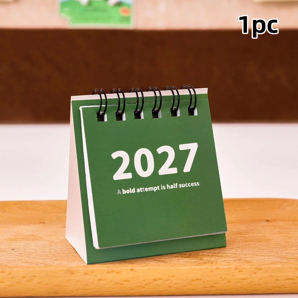 eelhoe 2027 Mini Desk Calendar — Portable Daily Planner for Home and Office