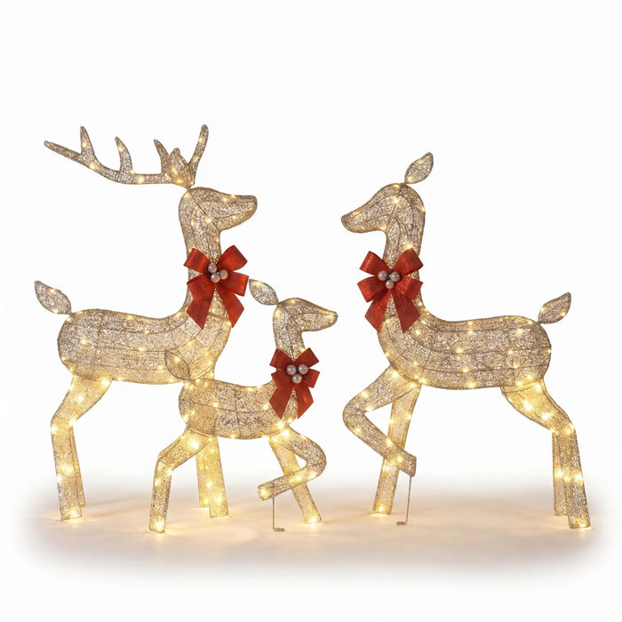Lighted Christmas Deer Family Set — Weather Resistant 2D LED Outdoor Decoration