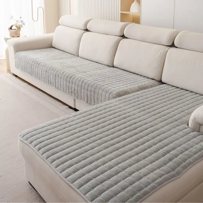 Plush Velvet Sofa Cushion — Non-Slip Soft Living Room Cover
