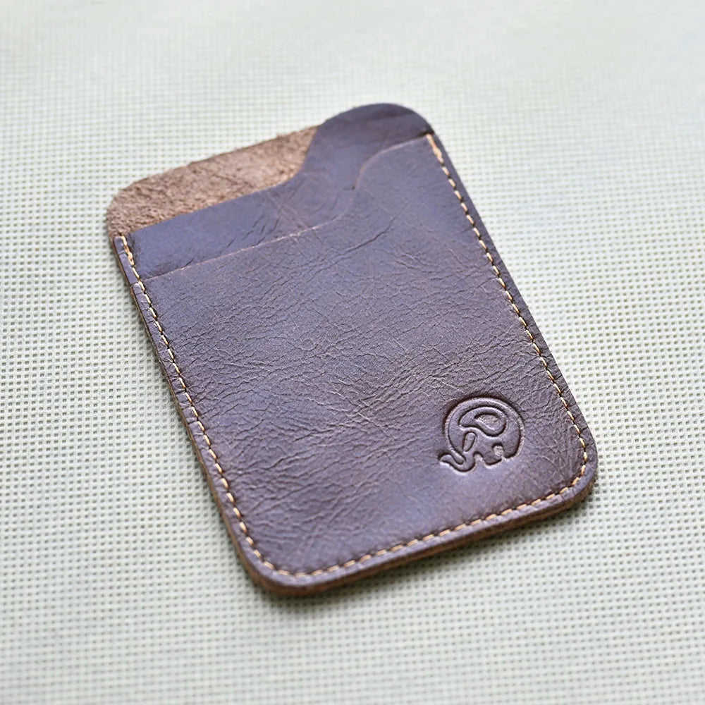 Okli-Rsoe Slim Leather Card Holder — Minimalist Front Pocket Wallet