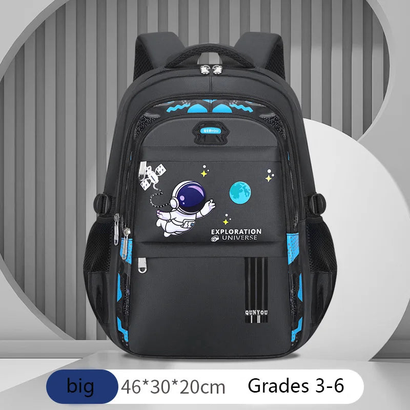 Astronaut Print Kids Backpack — Waterproof School Bag for Boys