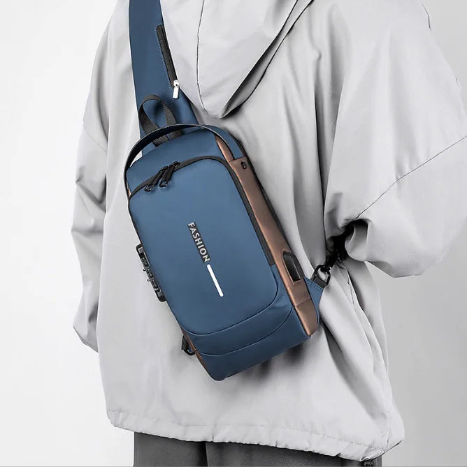 Multi-functional Sling Bag — Waterproof Crossbody Chest Pack with USB Port
