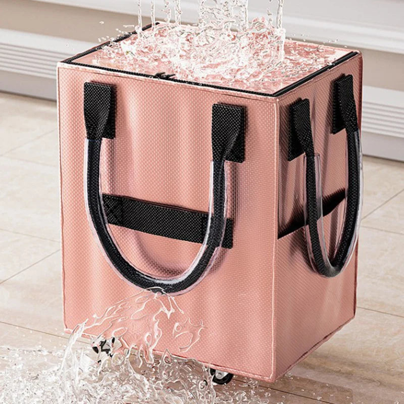 Rolling Grocery Shopping Bag — Foldable Reusable Tote with Wheels