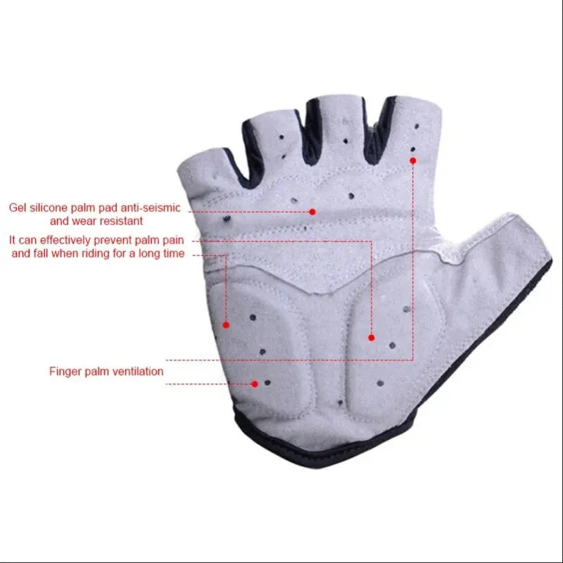 Half Finger Cycling Gloves — Breathable Anti-Slip Sports Mitts