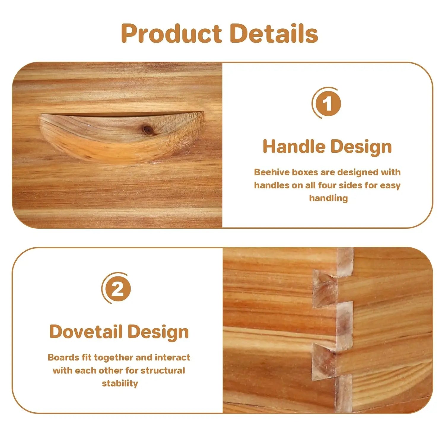 TWISTER.CK 10-Frame Deep Beehive Box — Beeswax Coated Cedarwood Hive