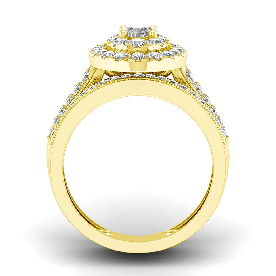 szjinao Moissanite Ring Set — 14K Gold Filled Stackable Bridal Jewelry