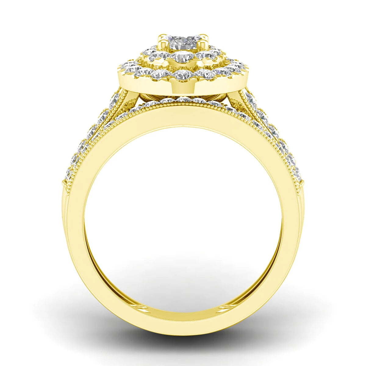 szjinao Moissanite Ring Set — 14K Gold Filled Stackable Bridal Jewelry