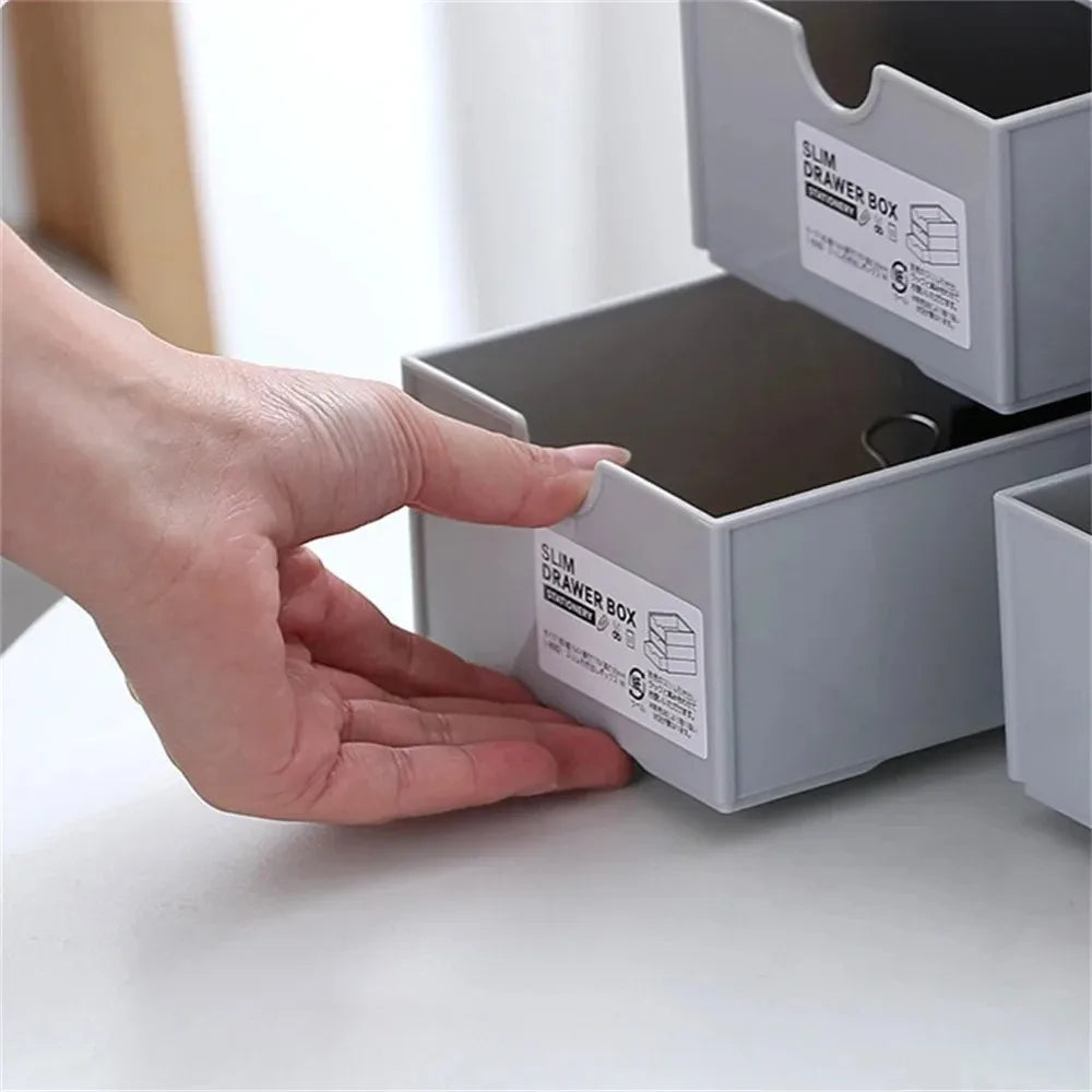 Stackable Desktop Storage Drawers — Versatile Organizer for Office & Cosmetics