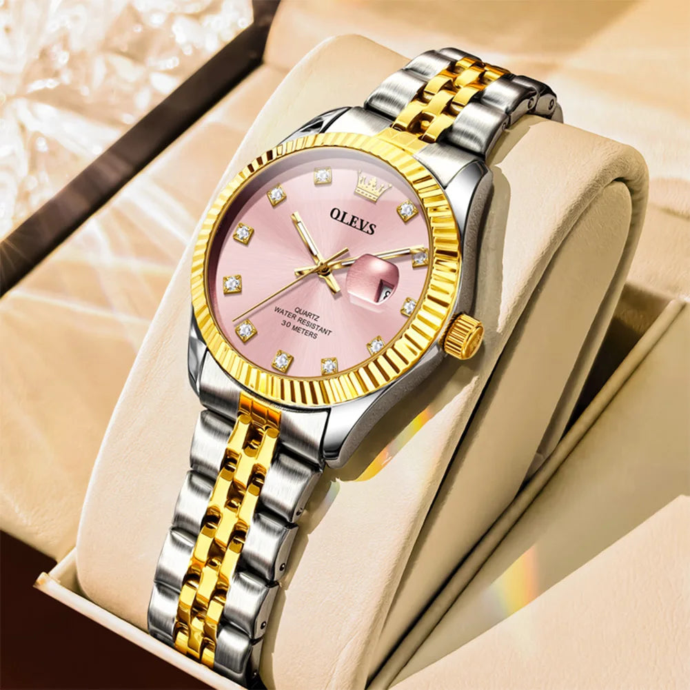 OLEVS Women's Elegant Quartz Watch — Stainless Steel Fashion Accessory