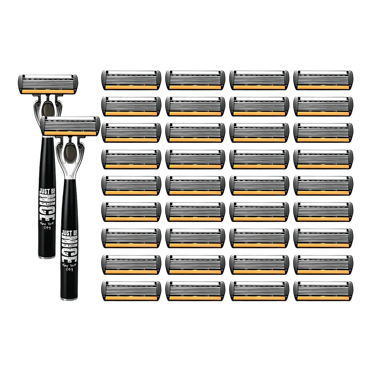 Men's Manual Safety Razor Set — 6-Layer Stainless Steel Blades with Aloe Vera